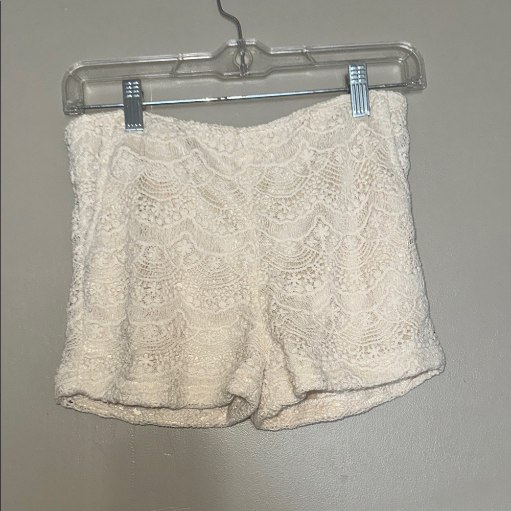 Cream High Waist Cozy Lounge Shorts